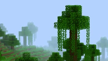 A couple of jungle trees rolling into view