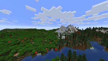 forest and mountain without shader