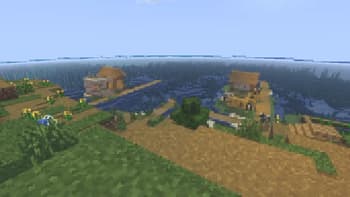 Village by an ocean